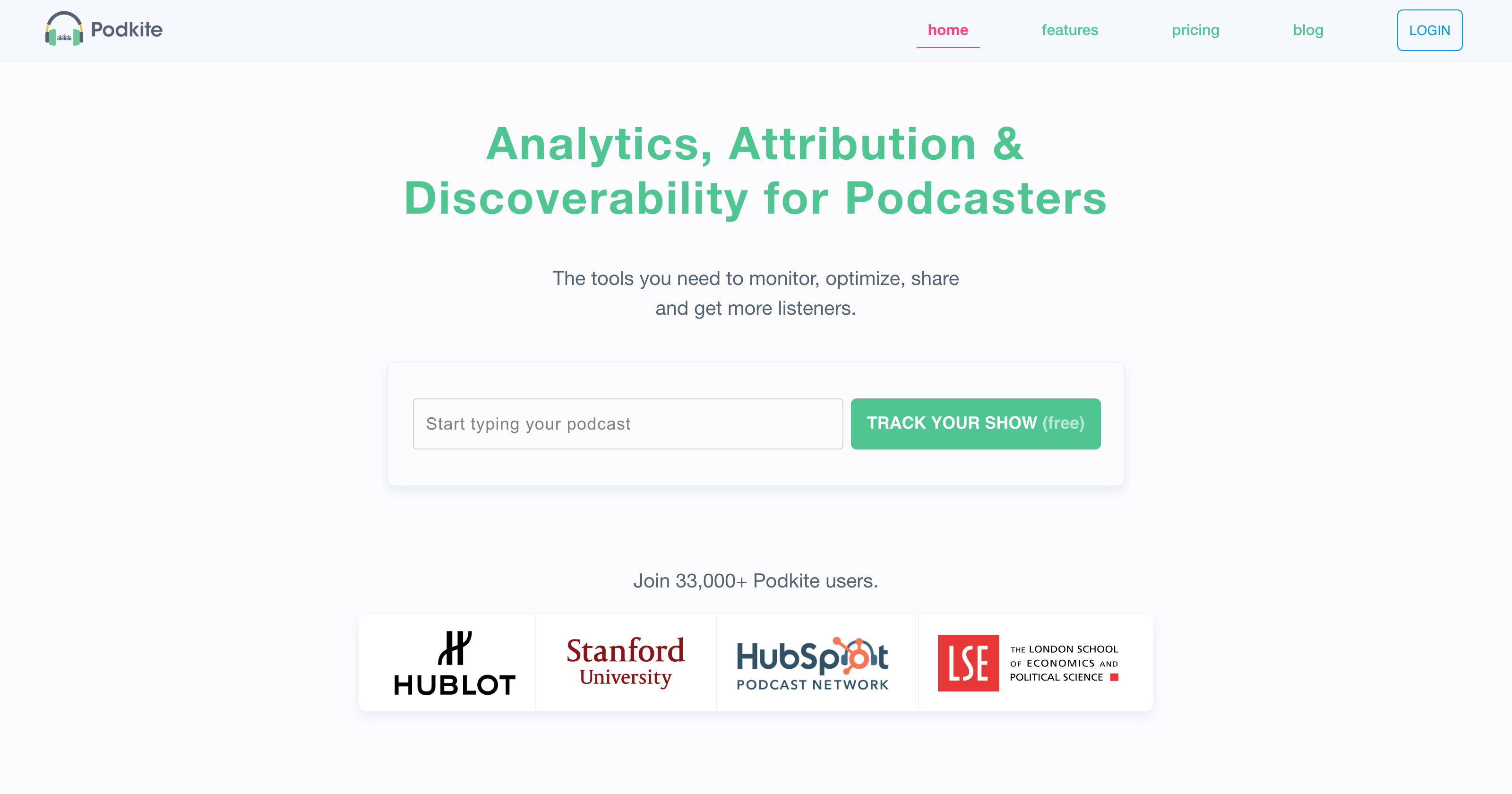 Podkite analytics dashboard — a product shipped by Ishan